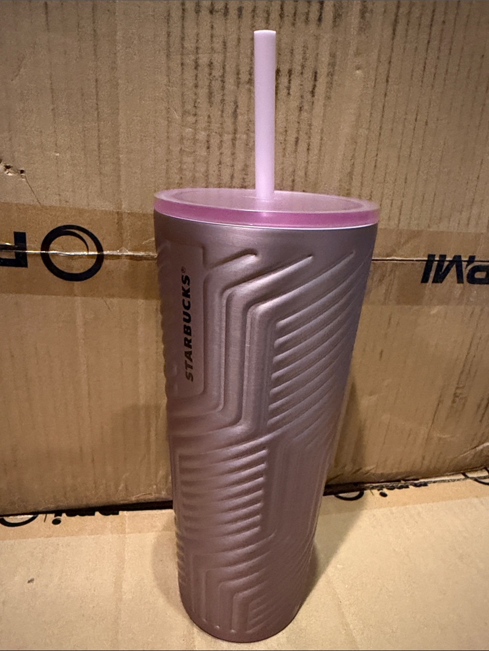 Starbucks Pink Purple Ombre Textured Tumbler with Straw